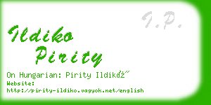 ildiko pirity business card